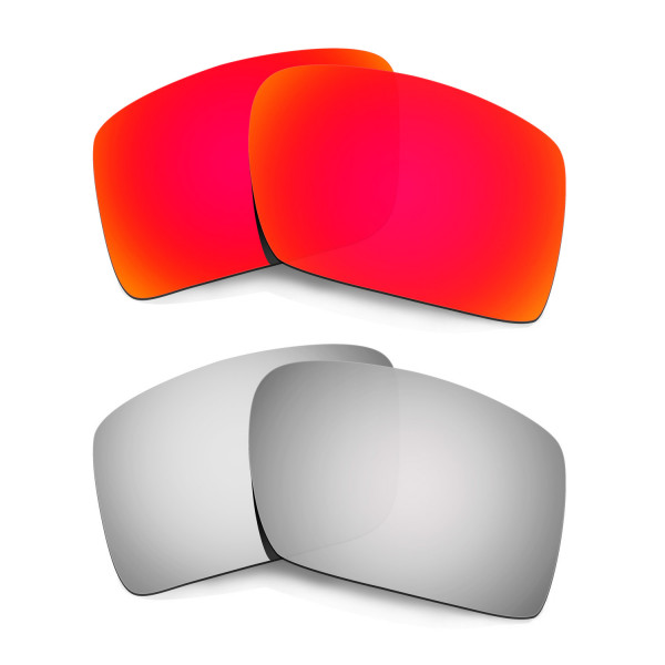 Hkuco Mens Replacement Lenses For Oakley Eyepatch 2 Red/Titanium Sunglasses